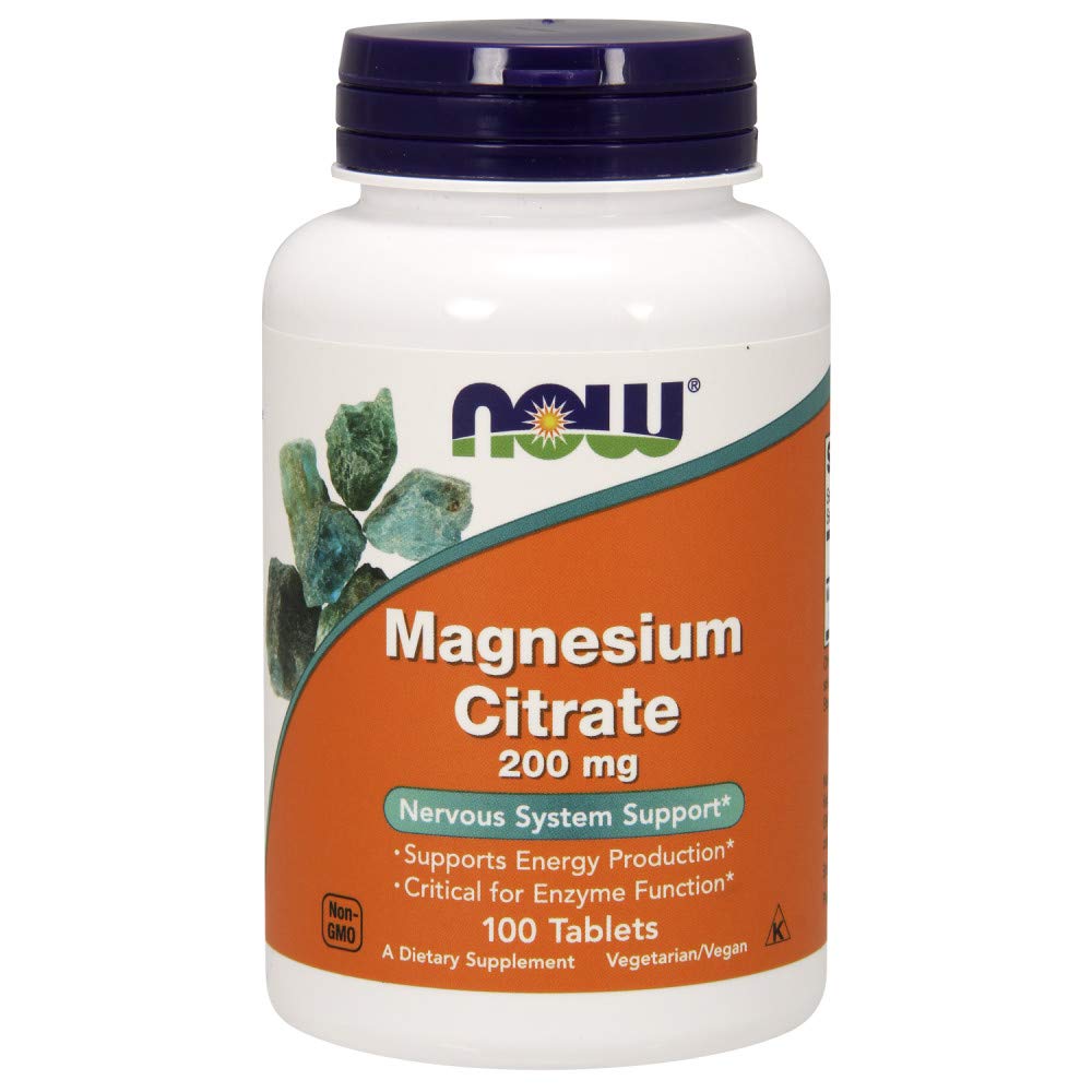 MAINTENANT Aliments Citrate de magnésium 200 mg Tables, 100 Nombre (paquet de 1)