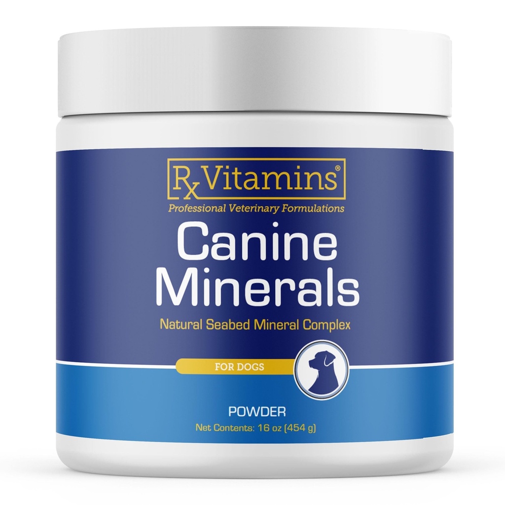 Rx Vitamines Minéraux de canine - Minéraux essentiels pour chiens - Calcium, magnésium, supplément de fer, os et joint pour K9, support immunitaire - 16oz
