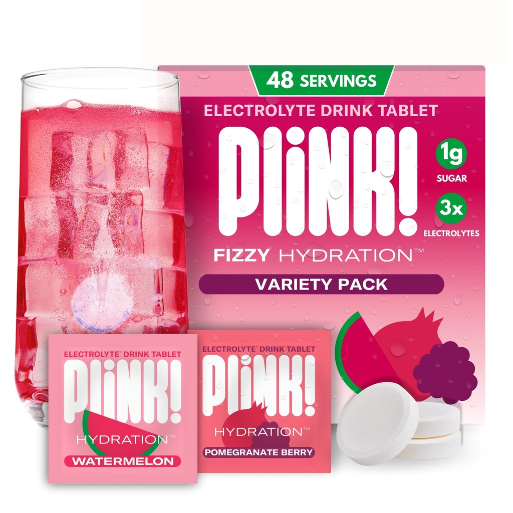 Un lien ! Comprimés de boissons électrolytiques pour l'hydratation quotidienne - Comprimés d'électrolytes 48ct + Sodium, Potassium, Magnésium, Basse-Calorie, Faible-sucre Électrolytes en poudre Packs d'hydratation Aromatisation de l'eau
