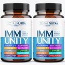 10-In-1 Supplément de soutien immunitaire: Immune Boosters pour les adultes et les enfants La défense quotidienne de l'immunité avec le système immunitaire clé Vitamines Zinc, Vitamine C et D, Plus Elderberry, Quercetin, Echinacea et plus, 60 capsules