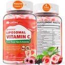 Vitamine liposomique naturelle C 1000mg Gommies pour les adultes et les enfants 9+, Vitamine à croquer C w/ 11mg Zinc, D3, Elderberry, Echinacea, , Bioflavonoïde, Immune support, aliments entiers VIT C de fruits, sans sucre