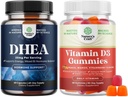 Bundle Pure DHEA 25mg für Frauen und Männer für Immununterstützung und Vitamin D3 Gummi für tägliche Wellness für Knochen Muskel- und Immununterstützung