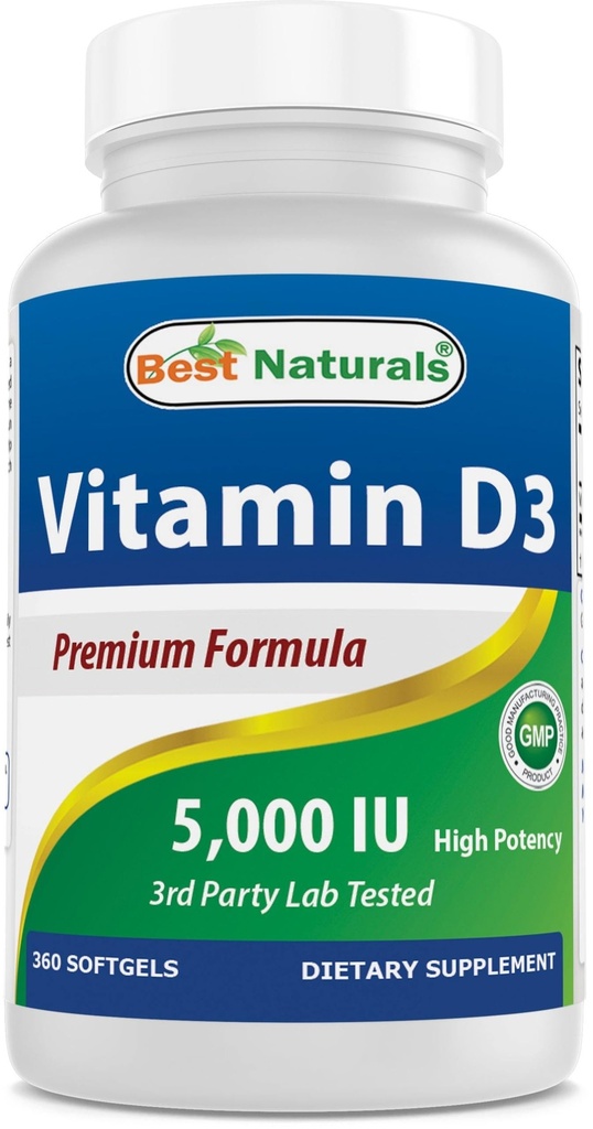 Best Naturals Vitamine D3 5000 UI 360 Softgels