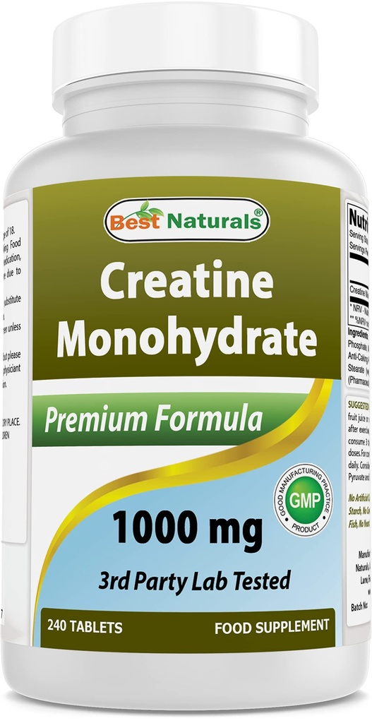 Best Naturals Creatine Monohydrat 1000 mg 240 Tabletten