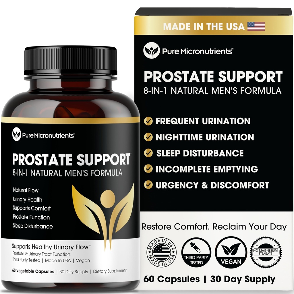 Pure Micronutriments Prostate Health Supplement Advanced - Saw Palmetto, Beta-Sitostérol, Stinging Nettle Root, & Lycopène - Contrôle de la vésicule et suppléments de soutien urinaire pour les hommes