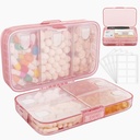 FYY Weekly Pill Organizer mit Labels,8 Compartments Travel Daily Pill Case Luftdichte Feuchtigkeitsdichte große Pille Box, um Vitamine, Fischöl, Nahrungsergänzungen, Cotton Swab und Bandagen-Pink zu halten