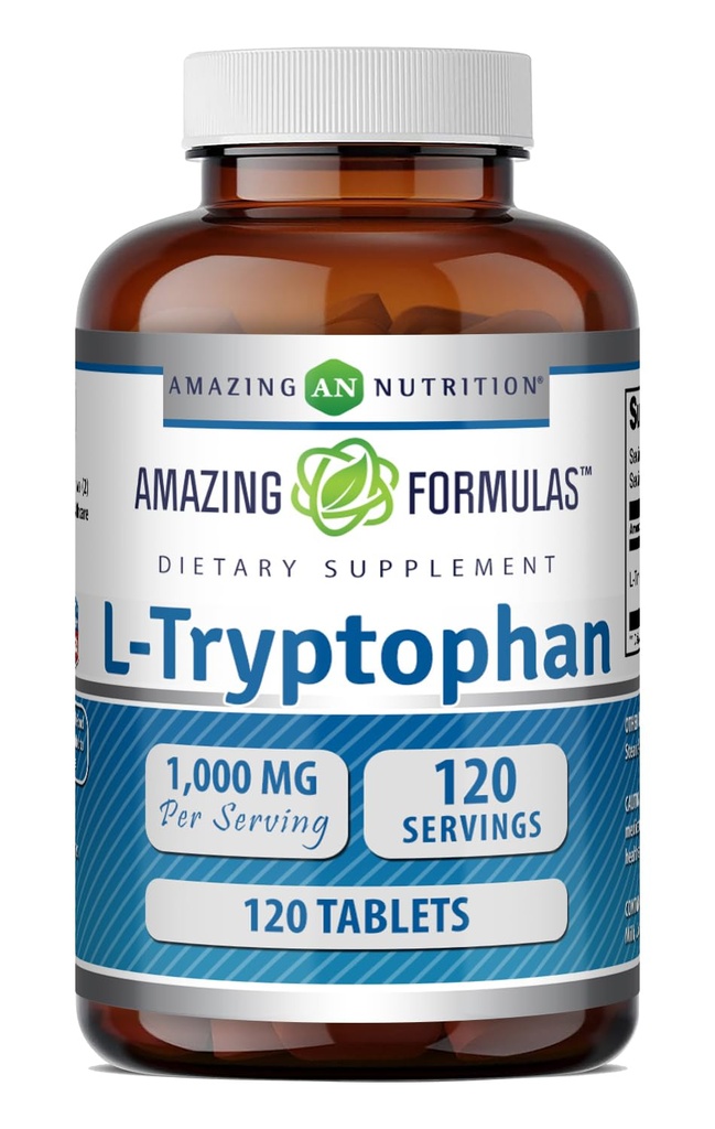 Erstaunliche Formeln L-Tryptophan 1000mg Tabletten Supplement | Non-GMO | Gluten Free | Made in USA (120 Count)