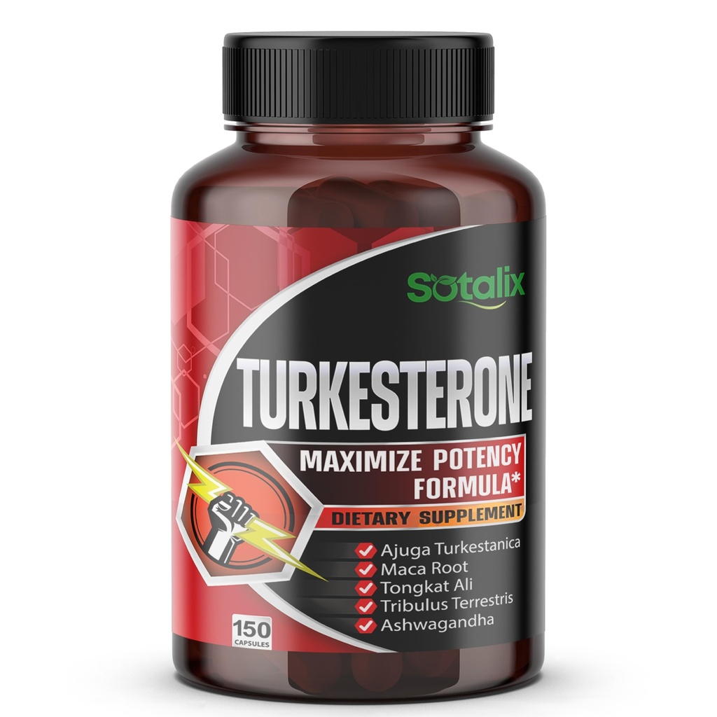 Ultra Turkestérone Ajuga Turkestanica Standardisé 20% Turkestérone haute puissance avec la racine Maca Tribulus Terrestris - Soutien de la mémoire de croissance musculaire