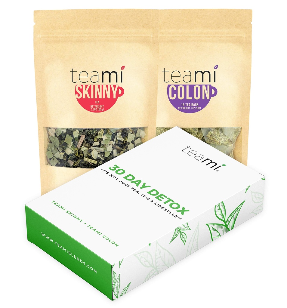 Teami® 30-Day Detox Tea Pack: All-Natural Teatox Kit with Teami Skinny & Colon Cleanse Loose Leaf Herbal Teas Lemon & Original