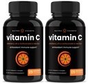 NutraChamps (2 Pack) Vitamin C 1000mg mit Elderberry, Citrus Bioflavonoids & Rose HIPS - 120 Kapseln Vegan, Non-GMO Antioxidans Ergänzung für Immungesundheit & Collagen Produktion 500mg Pulver Pillen