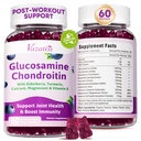 2 Pack Glucosamine Chondroitin Gummis - Glucosamin Chondroitin mit MSM, Elderberry, Turmeric, Joint Support Supplement für Erwachsene, Männer und Frauen - Blueberry Flavor, 120 Cts