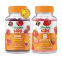 Lebensfähiges Eisen & Vitamin C Kids + B Complex Kids, Gummis Bundle - Große Verkostung, Vitamin-Ergänzung, Glutenfrei, GMO frei, Kaugummi