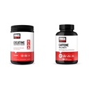 Facteur de force Poudre de créatine 60 portions et comprimés de caféine 100 comprimés - Créatine pour le gain musculaire et caféine pour l'énergie