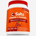 C-Salts Vitamine C Supplément en poudre - 100% pure haute dose de vitamine C tamponnée poudre pour le soutien immunitaire - biologique, sans sucre, végétalien, non-OGM, ventre ami, orange de sang 8oz