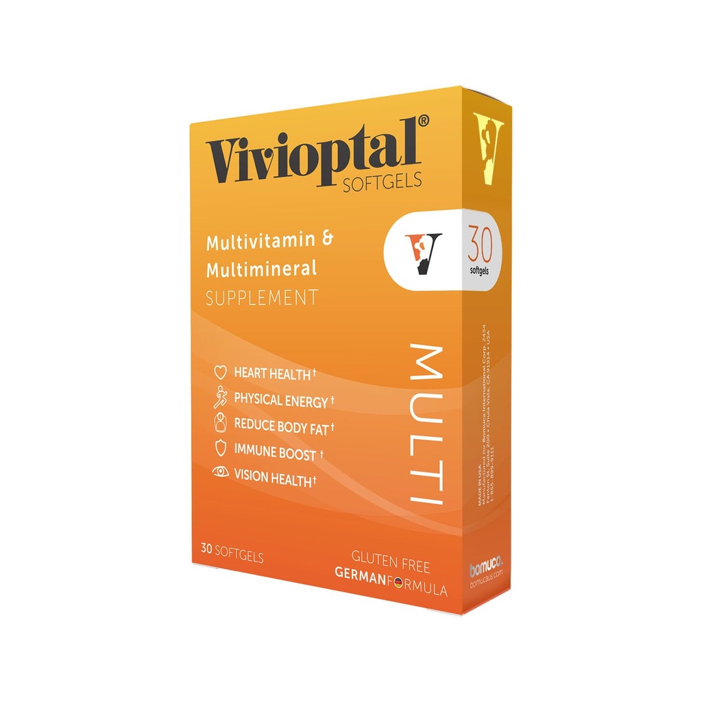 Vivioptal Multi, 30 softgels, multivitamines et multiminéraux, sans gluten, formule allemande