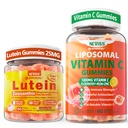 NEVISS 1Pack Vitamine liposomique C 1000mg Gummies + 1Pack Lutein Zeaxanthin Suppléments Gummies