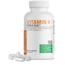 Bronson Vitamine K Triple Play (Vitamine K2 MK7 / Vitamine K2 MK4 / Vitamine K1) Supplément complexe de vitamine K, 90 capsules