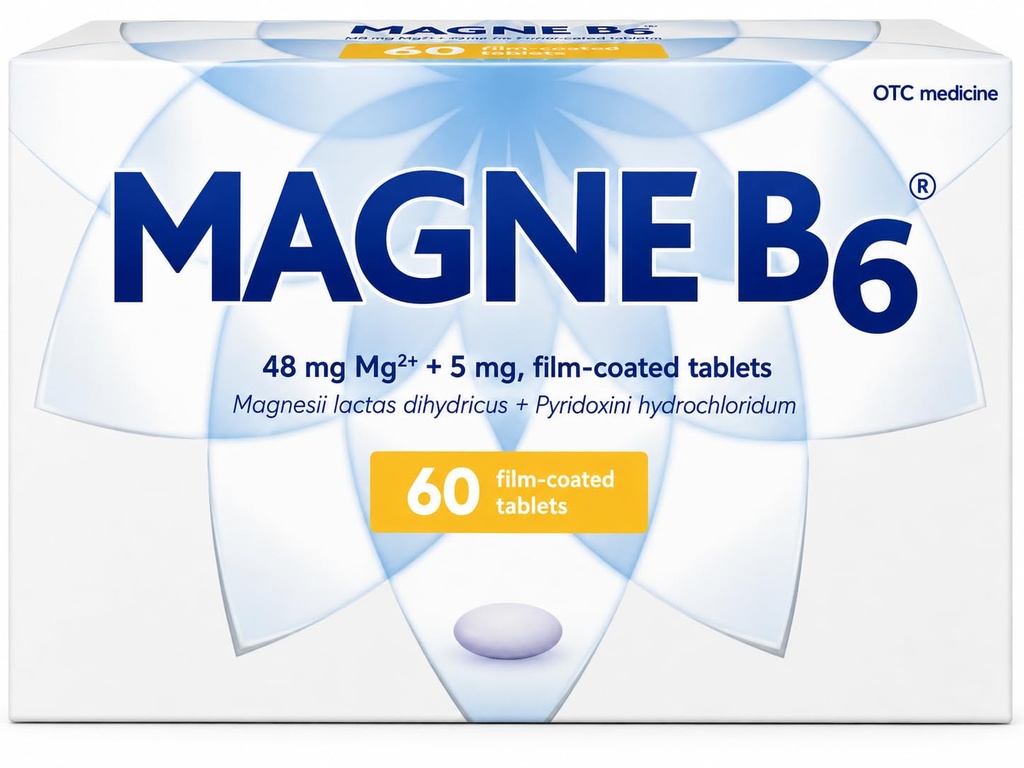 Sanofi Magne B6 Comprimés enduits de magnésium et de pyridoxine, 60 Nombre