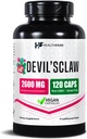 Healthfare Devils Racine de griffe de 2600mg Supplément à base de plantes de 120 capsules végétales d'extrait de racine concentré pour le soutien conjoint de non-OGM, sans gluten de fabrication américaine