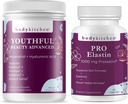 Körper Küche Jugendschöne Schönheit Advanced Collagen Peptide Pulver und Resveratrol und Hyaluronsäure 10oz und Pro-Elastin, Graf von 60