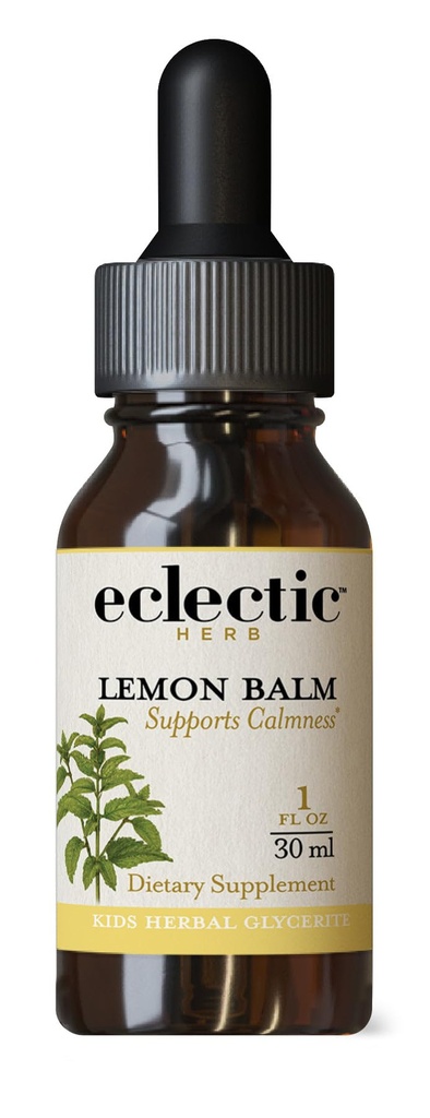Eclectic Institute Kids Herbs Lemon Balm, Lemon Flavor | Calming und Nervous System Support | 1 fl oz (30 ml)