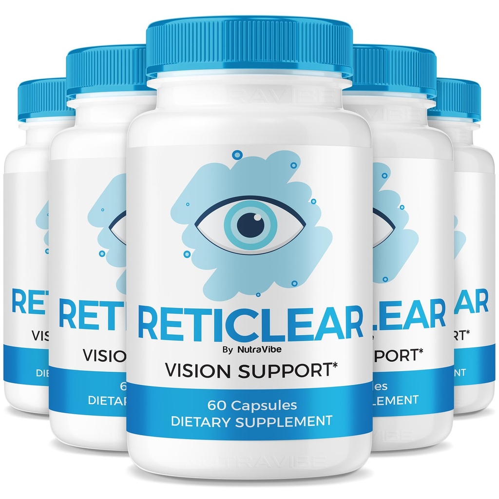 (5 Pack) Reticlear – Advanced Eye Support Supplement, Reti Clear Vision & Eye Health Support Formula with Natural Ingredients | Easy-to-Take Pills for Daily Eye Care, 150 Day Supply (300 Capsules)
