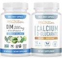 Calcium D-Glucarate mit 200mg DIM-Ergänzung für Enhanced Estrogen Balance für Frauen | Vegan Gluten Kostenlose CDG-Ergänzung für Frauen (90 Servierungen) mit Diindolylmethan-Kapseln (60 Servierungen)