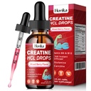 Creatine HCL gouttes liquides pour les hommes et les femmes, chlorhydrate de créatine avec L-Carnitine, L-Glutamine, BCAA, vitamine B12 et B6 pour la croissance musculaire et la récupération-Vegan, mélange d'arômes de baies, 2 Fl Oz