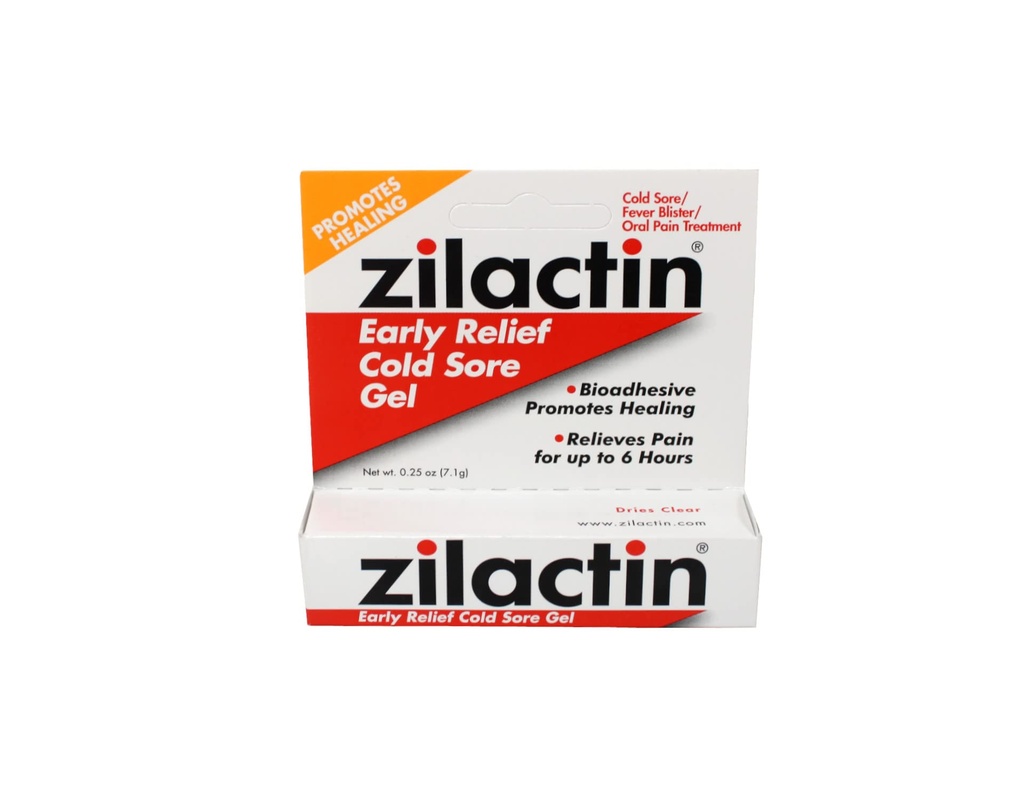 Zilactin Cold Sore Gel, Medicated Gel - 0.25 OzGel by Zilactin