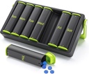 Organisateur hebdomadaire de pilules 2 fois par jour, KOVIUU Grande boîte de pilules de voyage 7 jours, Am Pm deux fois par jour cas de pilules avec poignée rotative, contenant de support de pilule pour la vitamine, la médecine, supplément, huile de poisson, vert