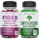 Atlantis Nutrition Sugar Free Prebiotic Fiber Gummis für Erwachsene 2-Pack (120 Gummi) + Supergreens 60 Gummis