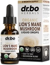 Lions Mane Mushroom Supplement Tropfen - Bio Lion's Mane Mushroom Liquid Tincture for Focus, Fog Brain Health Supplements - Vegan Kräuter Nervine Nootropic Bio Lions Liquid Supplement Extract 1oz