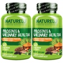 NATURELO Prostata & Urinary Health, Umfassende Formel mit Sägepalme, Pygeum, Tumeric, Pflanzenschweine, Broccoli und Lycopene, 60 vegetarische Kapseln (Pack von 2)