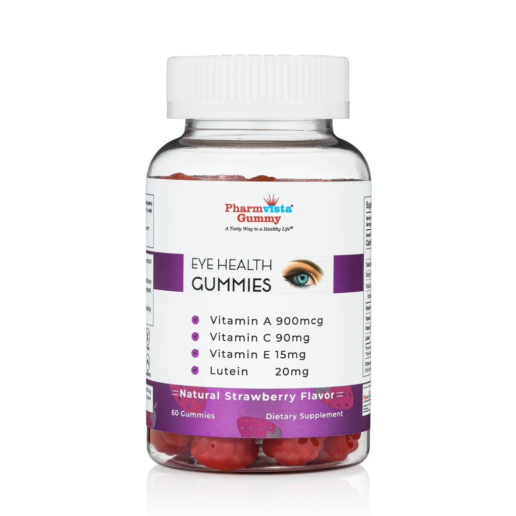 Eye Health Support Gummy - Vitamin A + C + E + Lutein - Glutenfrei, Vegan Friendly Supplement - 60 Count
