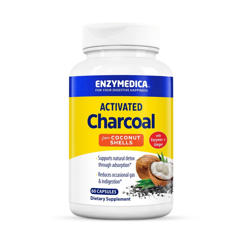 Enzymedica, Aktivkohle, Reduziert Okzialgas, Bloating & Indigestion, unterstützt natürliches Detox, 60 Count