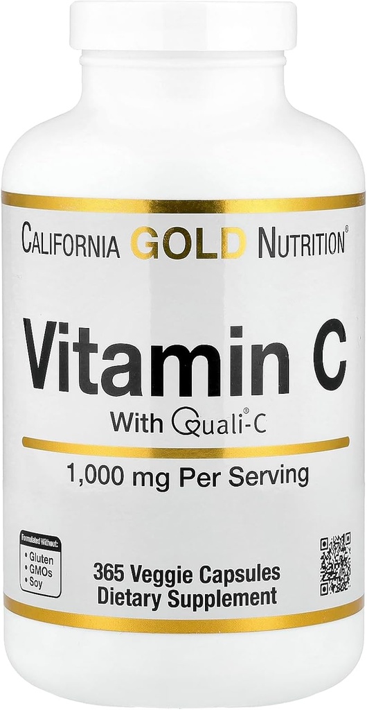 Lake Avenue supplément de vitamine C nutrition - avec l'acide ascorbique Quali-C - soutien immunitaire - favorise une réponse immunitaire saine - végétalien - sans gluten, sans OGM - 1 000 mg - 365 Veggie