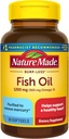 Nature faite Burp Moins huile de poisson Omega 3 suppléments, 1200 mg Softgels, EPA DHA Omega 3 suppléments huile de poisson pour un soutien cardiaque sain, 60 Softgels, 30 jours d'approvisionnement