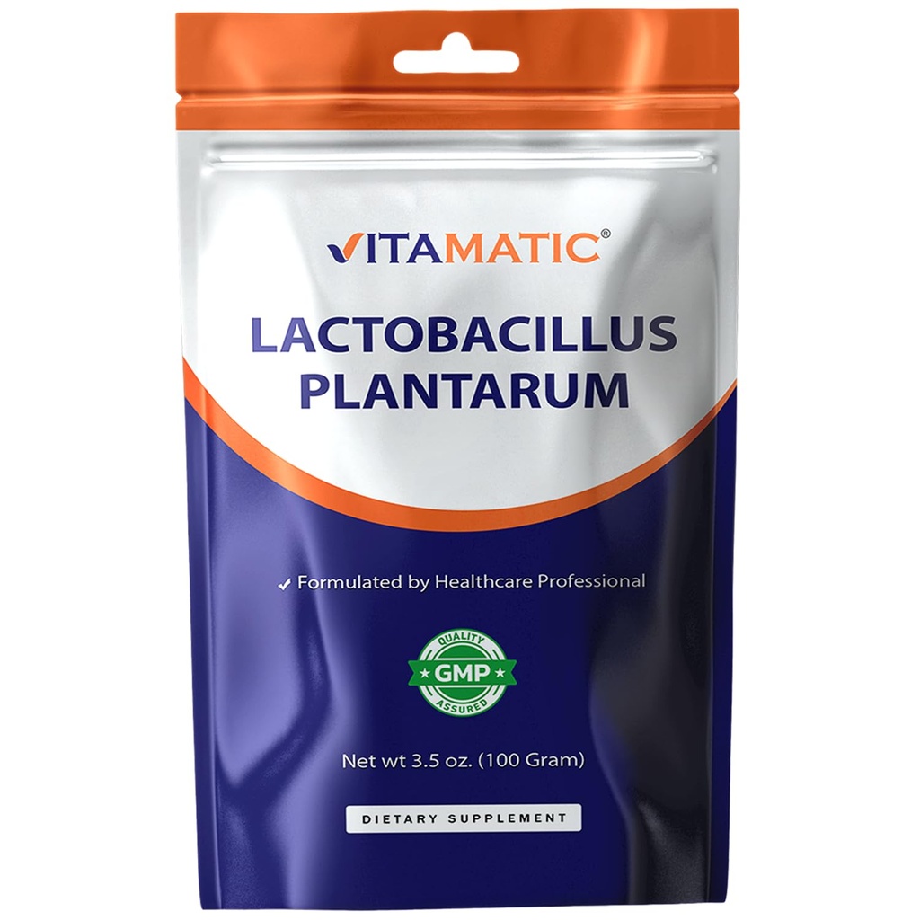 Vitamatic Lactobacillus Plantarum Probiotic Powder - Digestive Health Support - 100 Gram (3.5 OZ) - 100 portions