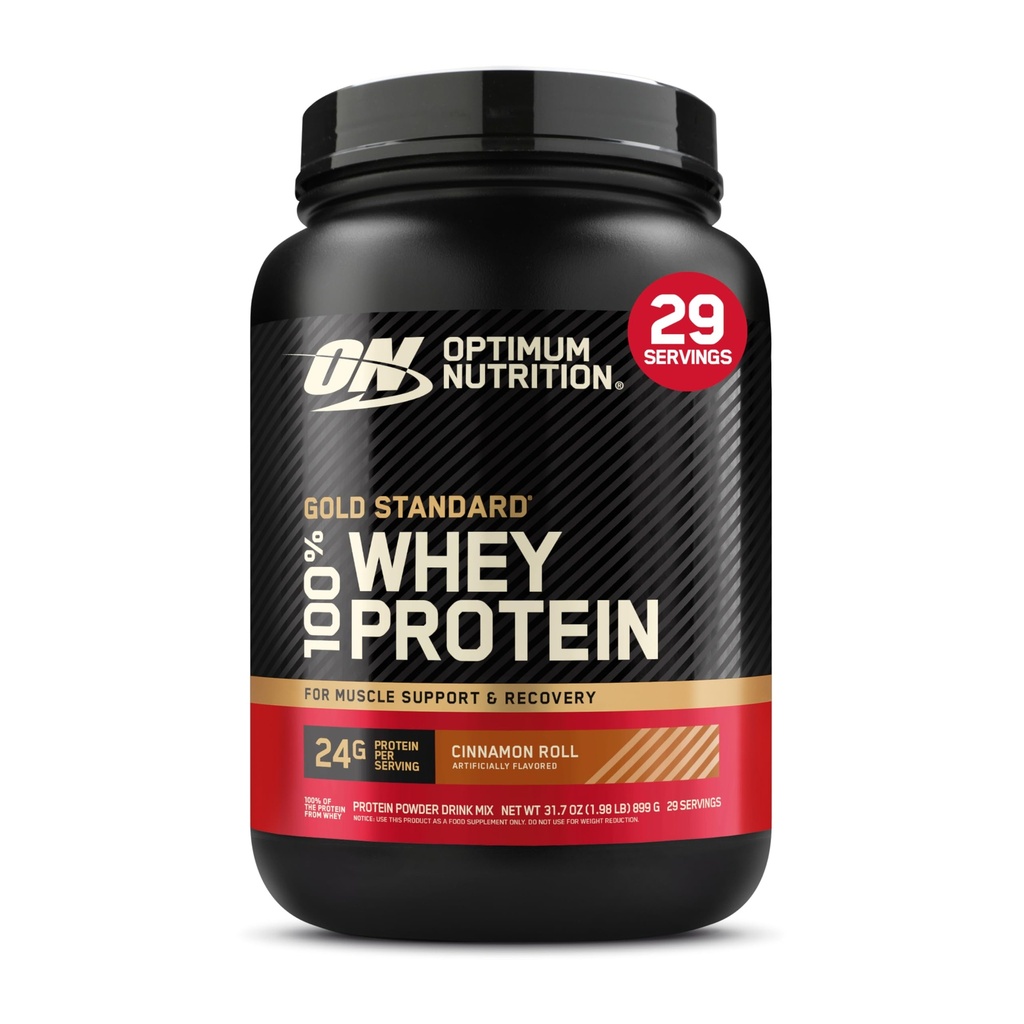 Optimum Nutrition New Flavor Gold Standard 100% Whey Protein Powder, Cinnamon Roll, 2 Pfund (Pack von 1) (Packaging Mai Vary)