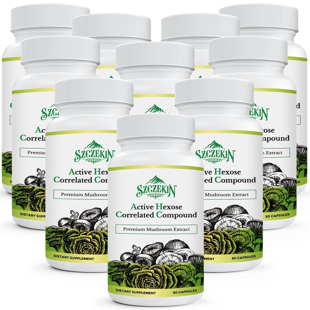 Wirkstoff Hexose korrelierte Verbindung 1500 mg Ergänzung, natürliche 8 Pilzextrakt Ergänzung, Immunsystem, Leberfunktion, natürliche Killer und T-Zellen Aktivität, 900 Veggie Kapseln