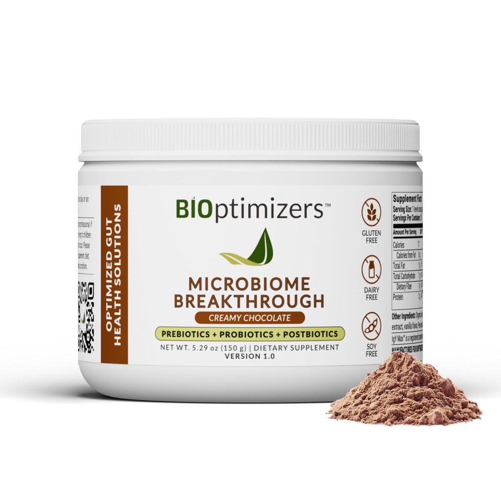 Microbiome Breakthrough Repair Powder - Chocolate Flavor - Hat Lactobacillus Strains, Bone Broth & Collagen - Quelle von L-Glutamin - Gas & Bloating Relief - verbessert die Gutgesundheit - 30 Portionen - 150g