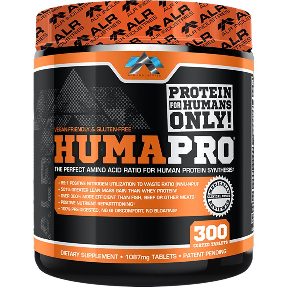 Humapro Tablets | Aminosäuren Protein Matrix für Menschen | 99% Verwendung für Lean Muscle | Vegan, Glutenfrei | 300 Tabletten / 60 Servierungen