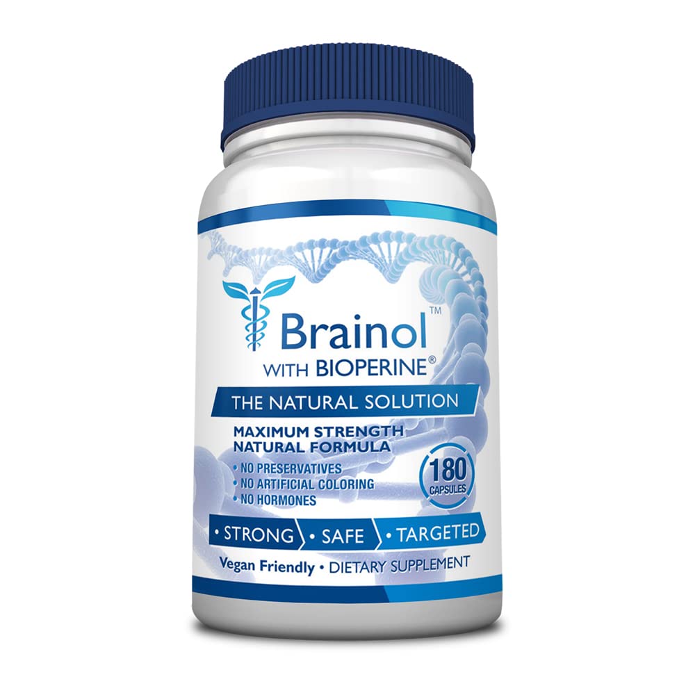 Brainol - Die intelligenteste Wahl für ein Gehirn Boosting Nootropic - Enhance Mental Performance, Fokus und Klarheit - Mit DMAE, Huperzine A, BioPerine - Vegan-Friendly - 180 Kapseln - 3 Monate Versorgung