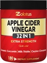 Zolotus 32in1 Apple Cider Vinegar Capsules with Turmeric, Cinnamon, Milk Thistle, Elderberry, Quercetin & More for Supports Digestion, Immune - 180 Capsules