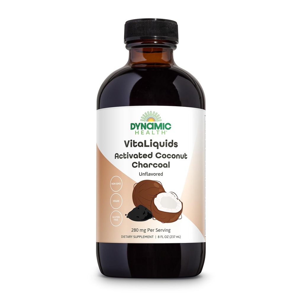 LIFETIME Aktivierte Kokosnusskohle, Flüssigkeit, ungeflammt (Btl-Glass) | 8oz