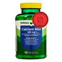 Spring Valley Calcium Plus Vitamin D3 150 Mini Softgels | Kalziumergänzung | CaIcium mini softgels | CaIcium 600 mg mit Vitamin d3 | 150 Mini Softgels + STS Sticker