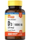 Sundance Vitamin D3 1000 IU | 300 Softgels | Hohe Potenz | Essential Vitamin Formel | Non-GMO und Glutenfreie Ergänzung