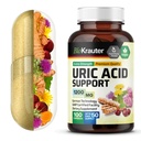 BIO KRAUTER Uric Acid Support Capsules 1200 mg Mélange - 100 Compte - Supplément de rein avec cerise àart 10:1 Extrait - Thistle de lait et extrait de curcuma - Vegan
