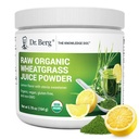 Dr. Berg USDA Certified Organic Green Powder Superfood (60 Servierungen) - Made with Raw Wheatgrass, Chlorophyll, Trace Minerals & Natural Enzymes - Non-GMO Green Superfood Powder - Lemon Flavor