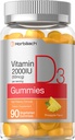 Horbäach Vitamin D3 2000iu Gummies | 90 Count | Vegetarisch | Ananas Flavor | 50 mcg | Non-GMO, Glutenfreies Vitamin D Supplement